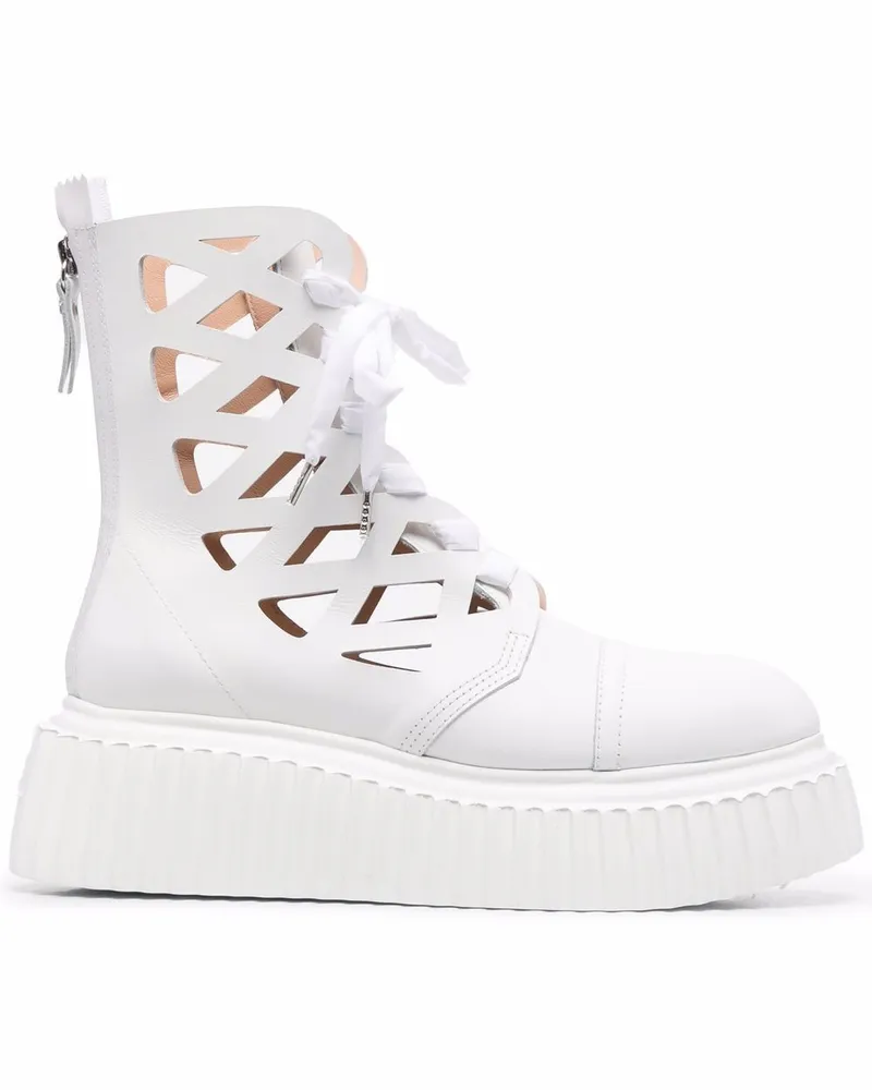 Attilio Giusti Leombruni Stiefeletten mit Cut-Outs - Weiß Weiß
