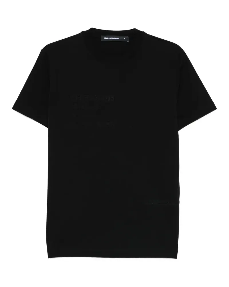 Karl Lagerfeld letter-embossed T-shirt - Schwarz Schwarz