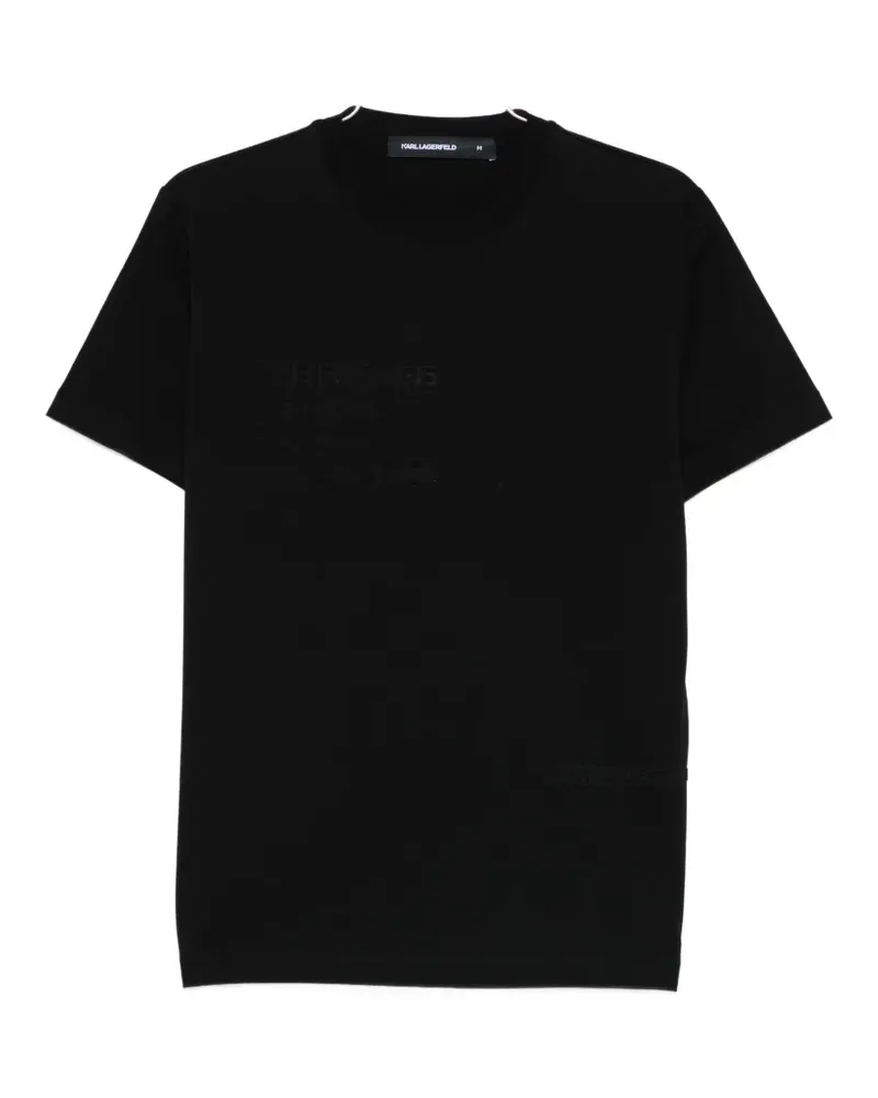 Karl Lagerfeld letter-embossed T-shirt - Schwarz Schwarz