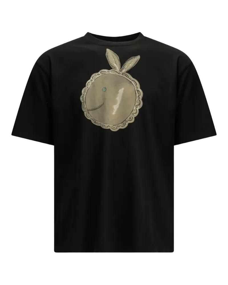 KAPITAL T-Shirt mit grafischem Print - Schwarz Schwarz