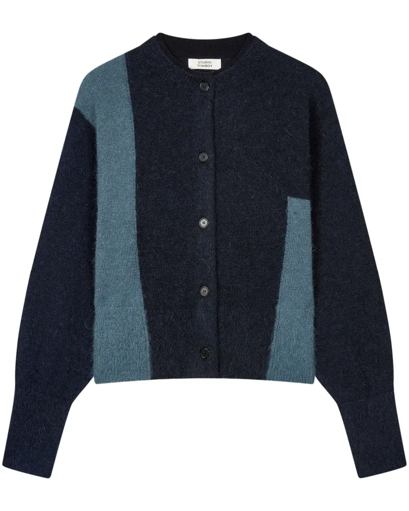 STUDIO TOMBOY Cardigan in Colour-Block-Optik - Blau Blau