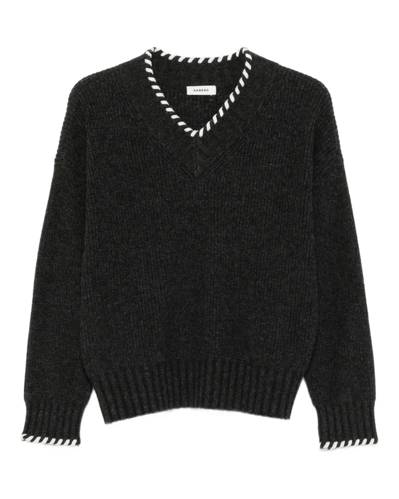 Sandro Pullover mit V-Ausschnitt - Grau Grau