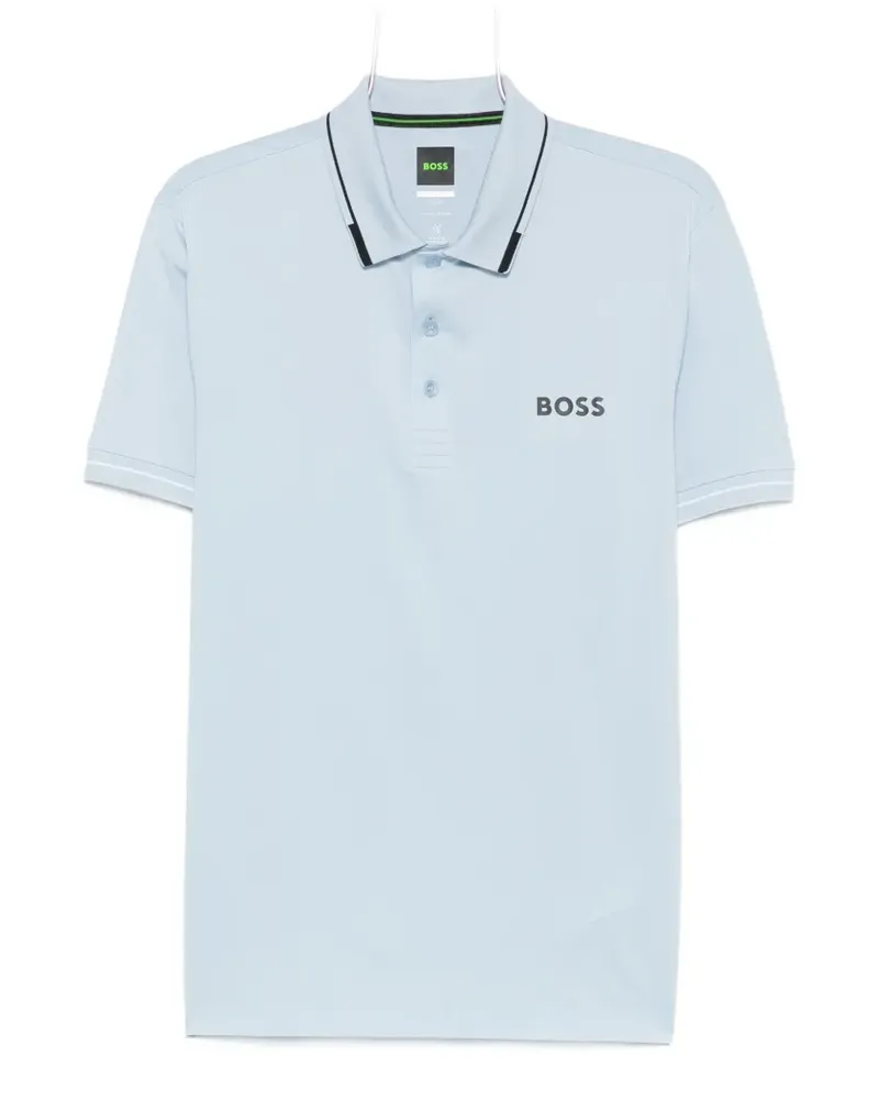 HUGO BOSS logo-print polo shirt - Blau Blau
