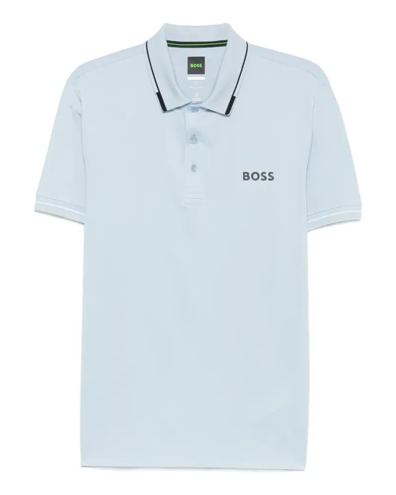 HUGO BOSS logo-print polo shirt - Blau Blau