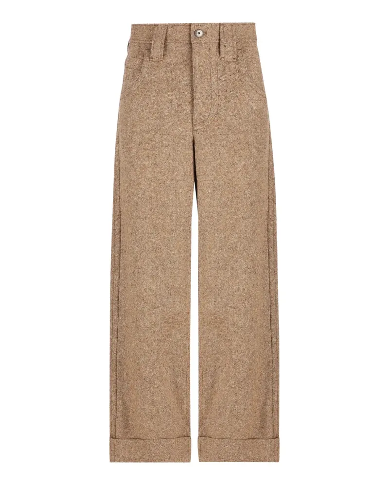 Brunello Cucinelli Donegal Baggy Fünf-Taschen-Hose mit Monili - Nude Nude