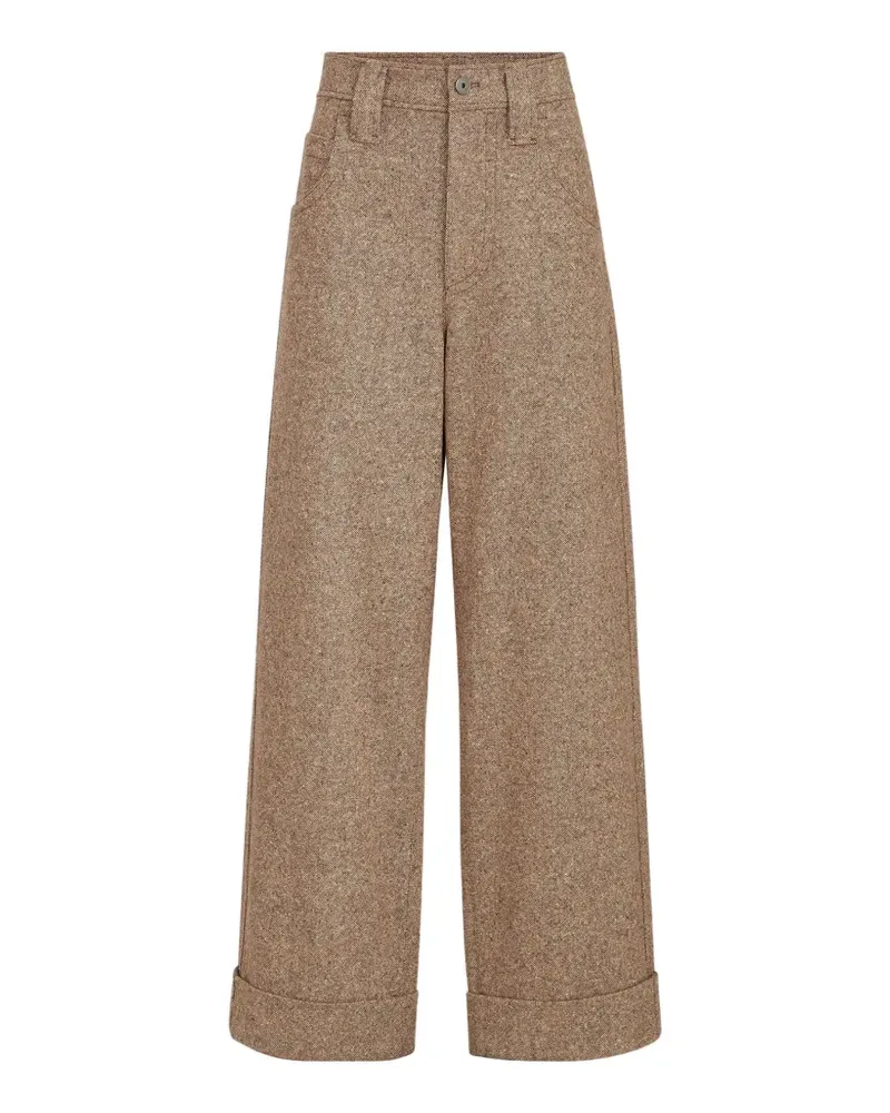 Brunello Cucinelli Donegal Baggy Fünf-Taschen-Hose mit Monili - Nude Nude
