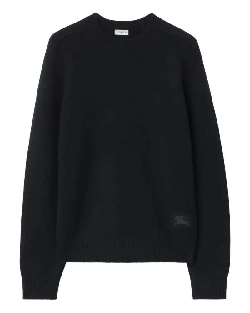 Burberry Kaschmirpullover mit Ellenbogen-Patch - Schwarz Schwarz