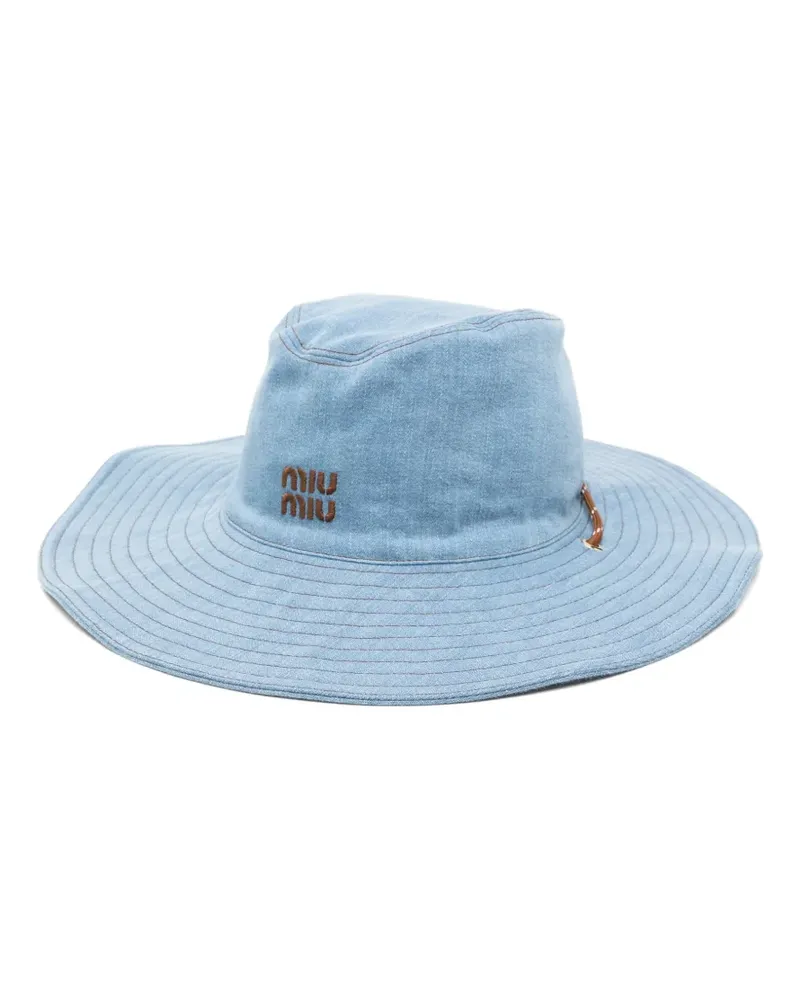 Miu Miu Sonnenhut mit breiter Krempe - Blau Blau