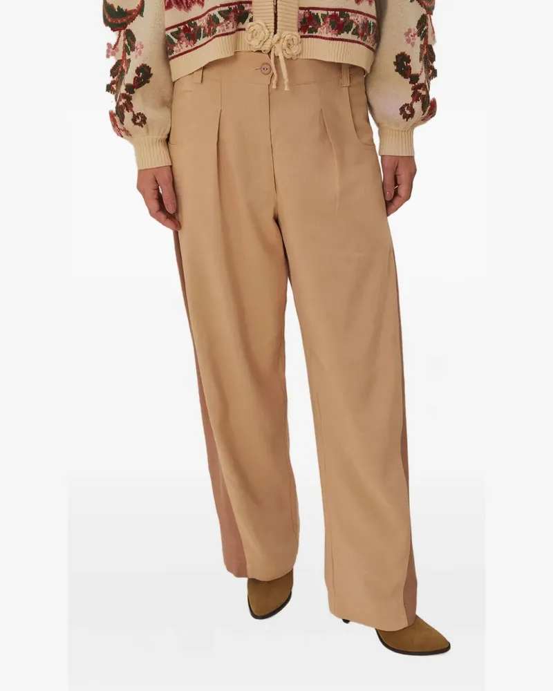 FARM Rio Bundfaltenhose mit Seiteneinsätzen - Nude Nude