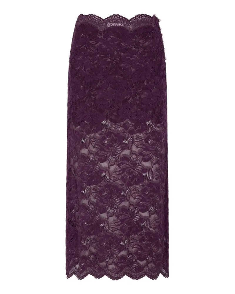 Paco Rabanne Midirock im Layering-Look - Violett Violett