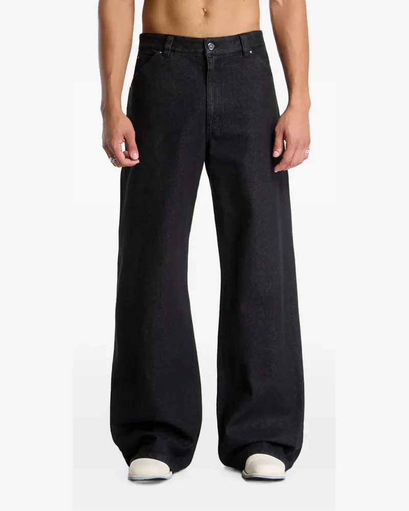 Heliot Emil Uniform Wide-Leg-Jeans - Schwarz Schwarz
