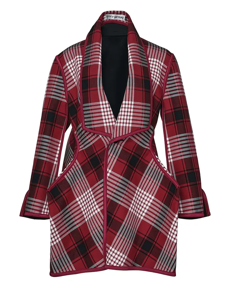 Issey Miyake Jacke mit Karomuster - Rot Rot