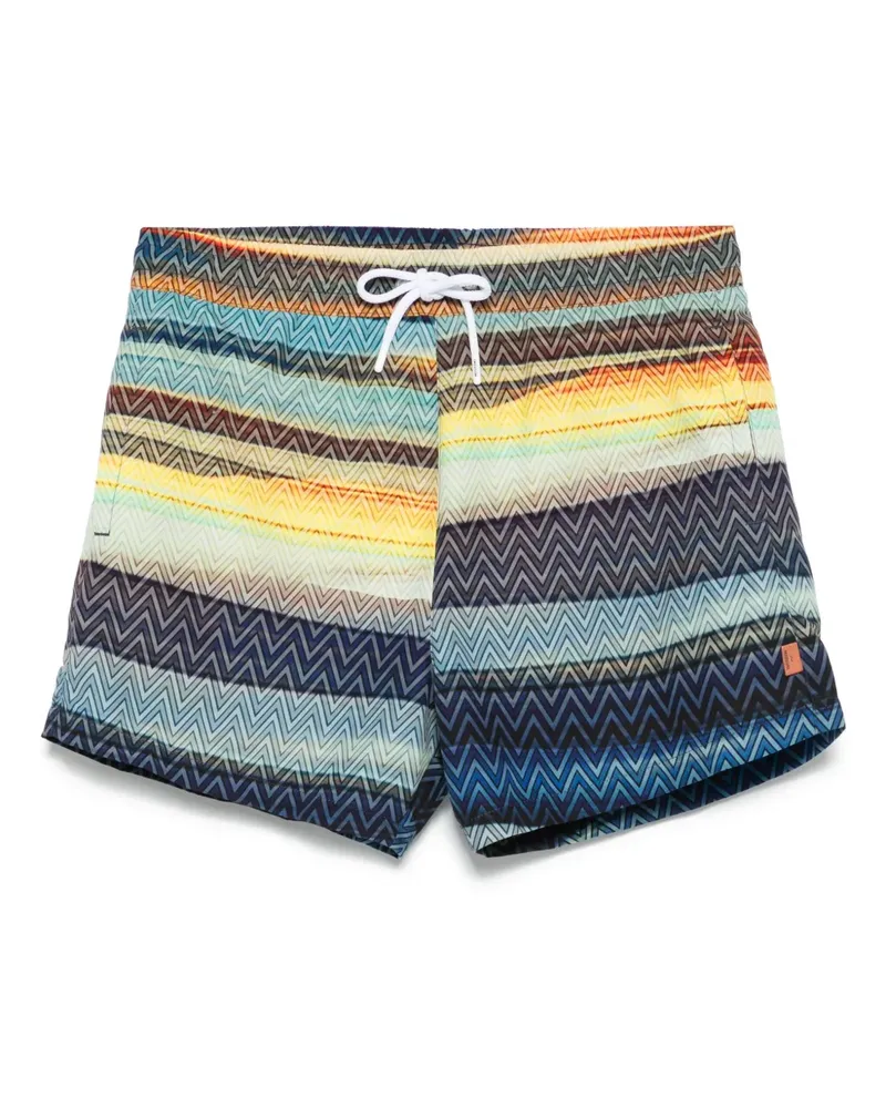 Missoni Badeshorts mit Zickzackmuster - Blau Blau