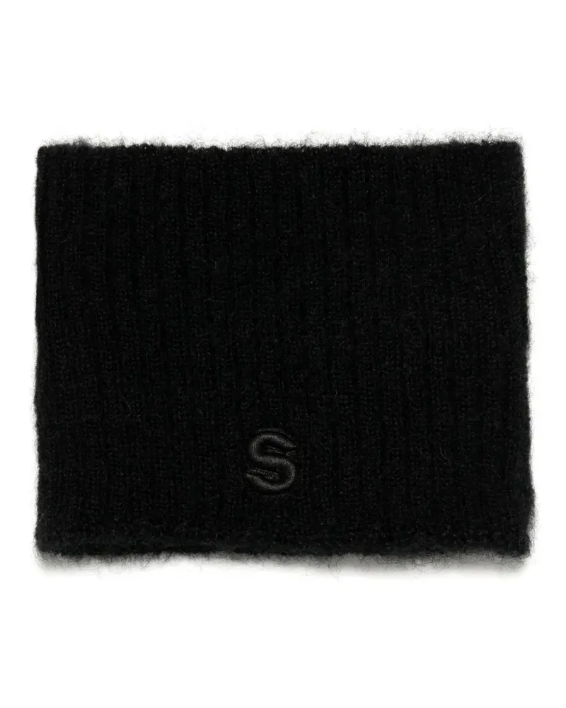 Sacai Schal mit Logo-Stickerei - Schwarz Schwarz