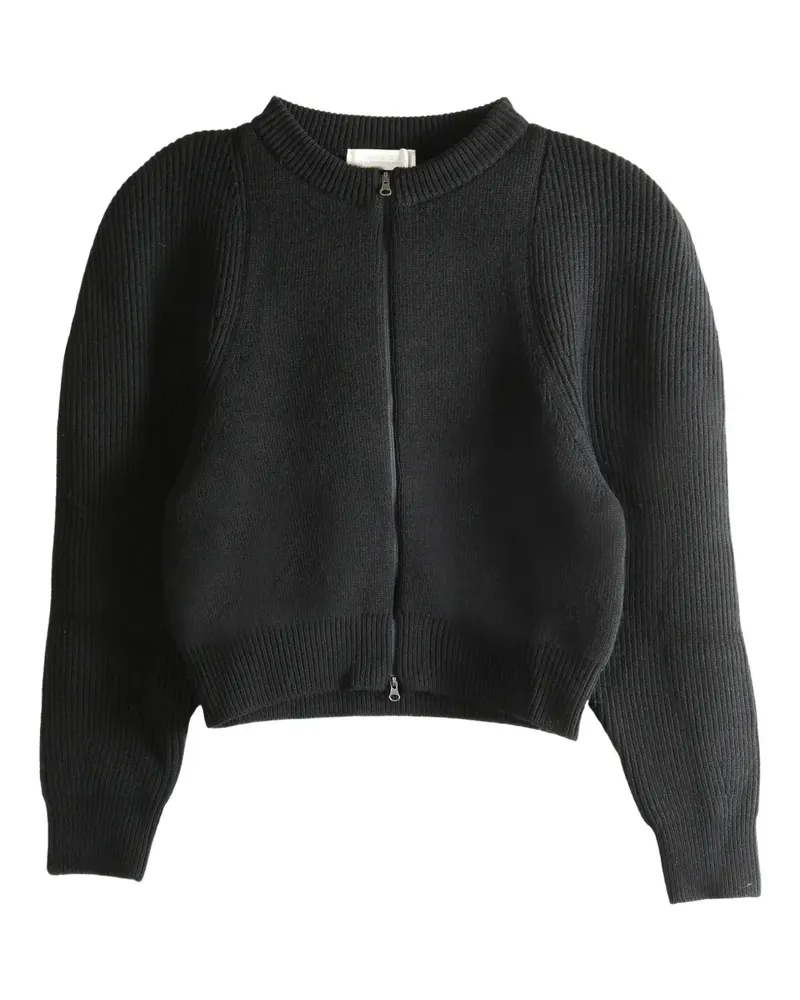 AMOMENTO zip knitted top - Schwarz Schwarz