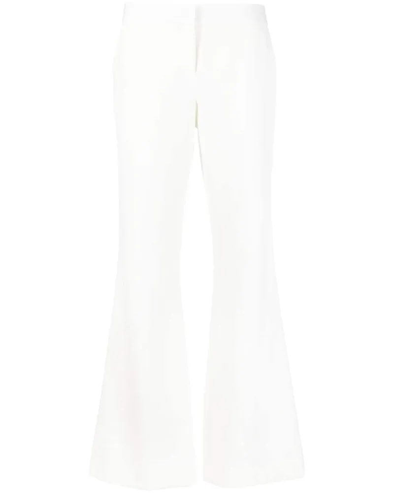 Prabal Gurung Ausgestellte High-Waist-Hose - Weiß Weiß