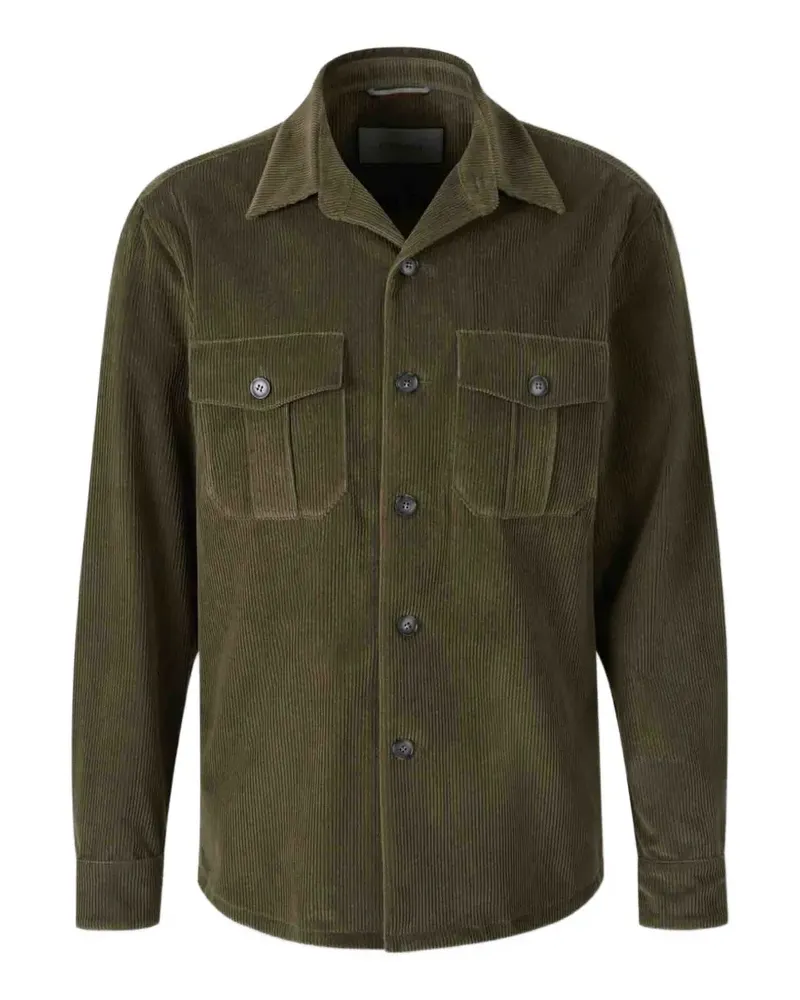 Canali corduroy chest-pockets shirt jacket - Grün Grün