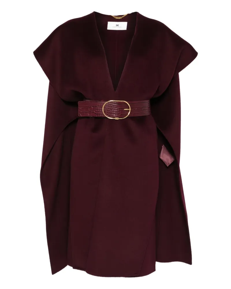 Elisabetta Franchi Cape mit Gürtel - Rot Rot