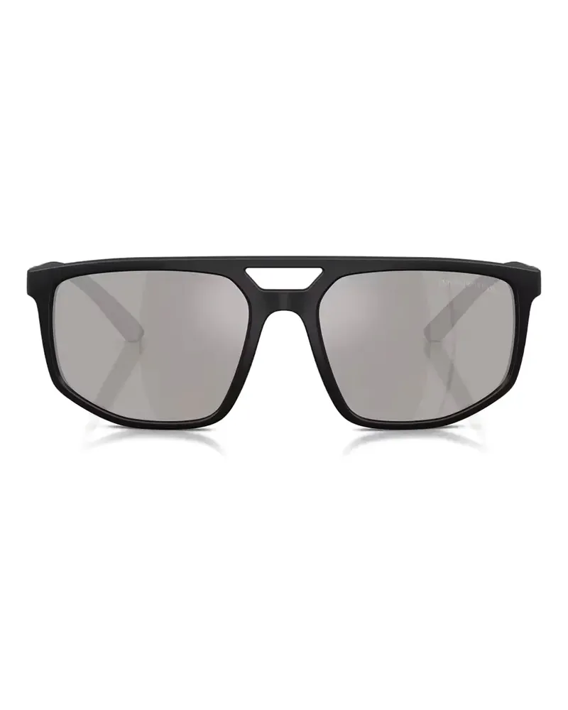 Emporio Armani Sonnenbrille mit geometrischem Gestell - Grau Grau