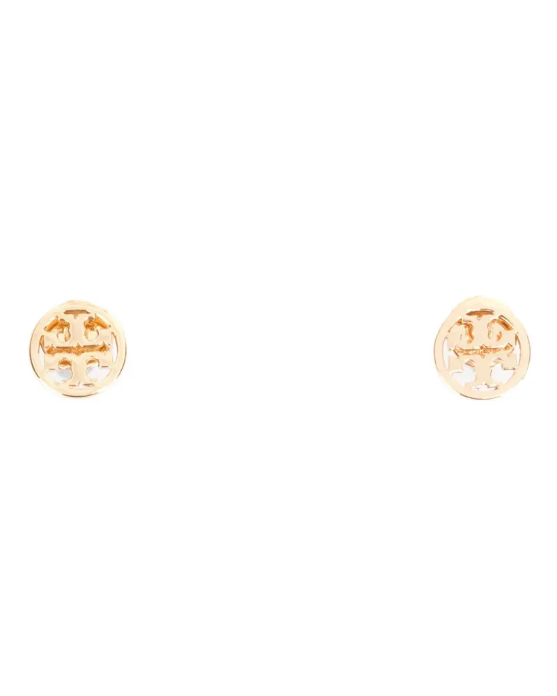 Tory Burch rounded logo-plaque earrings - Gold Gold