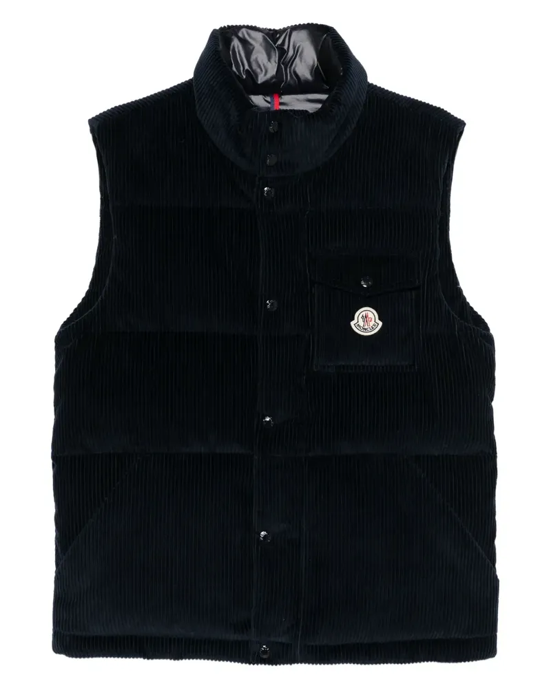 Moncler quilted corduroy vest - Blau Blau