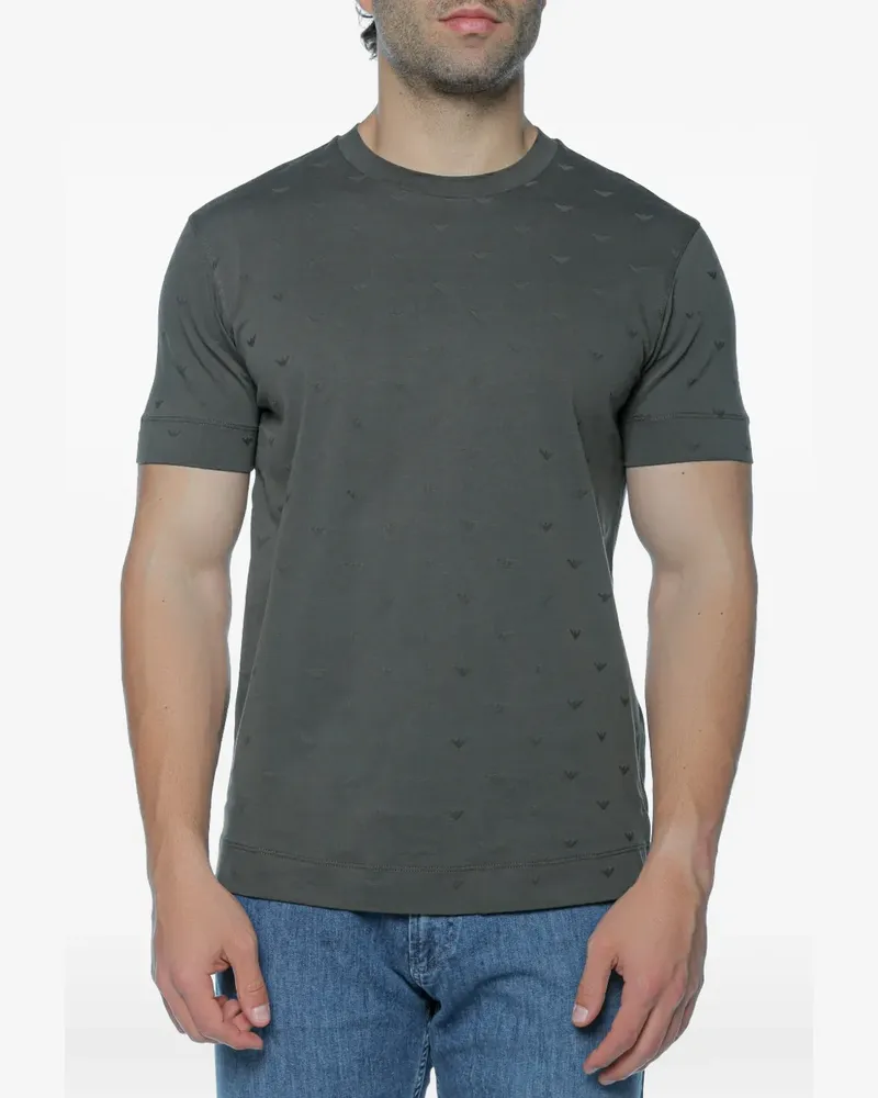 Emporio Armani logo-pattern T-shirt - Grau Grau