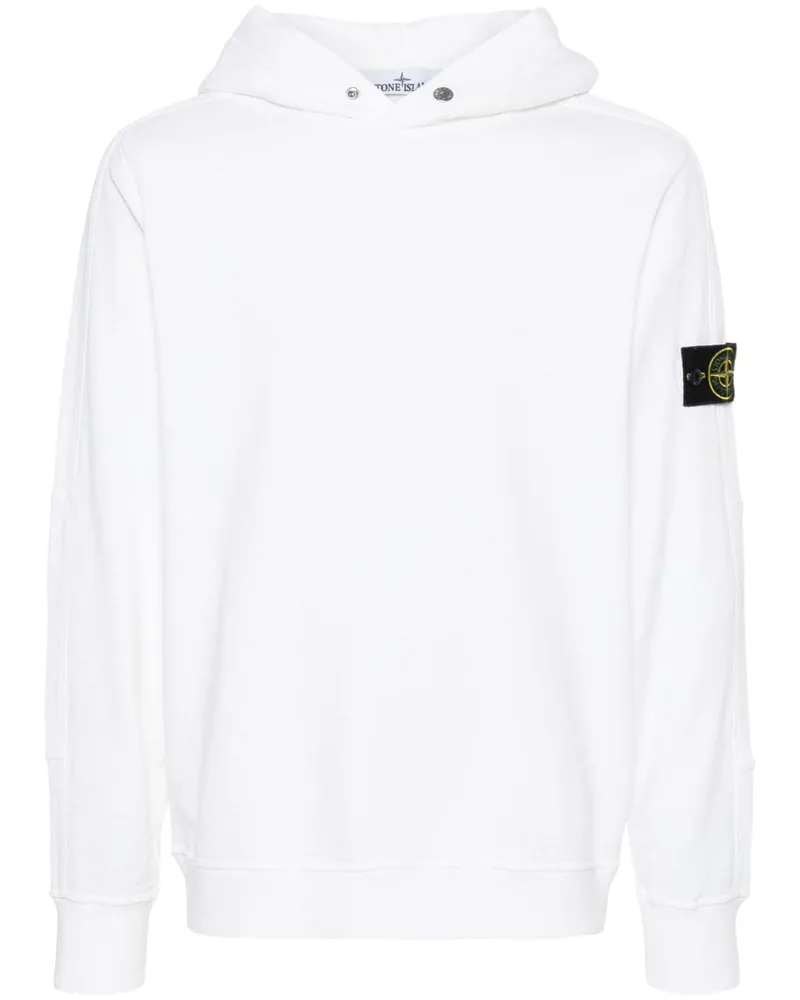 Stone Island Hoodie mit Kompass-Patch Weiß