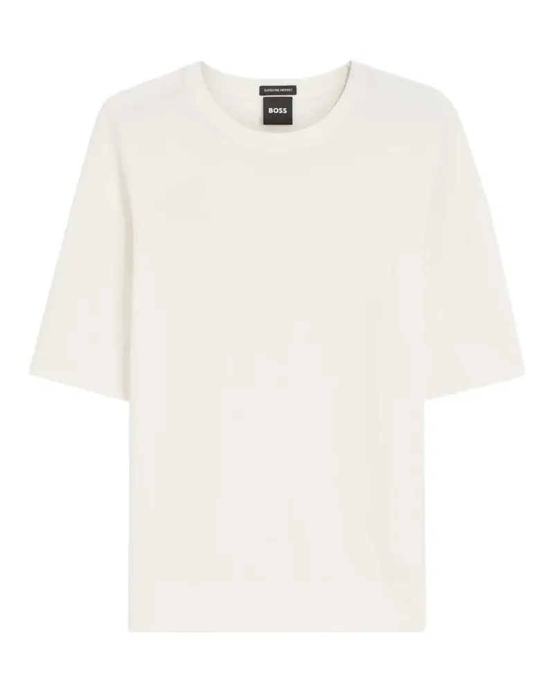 HUGO BOSS short-sleeve crew-neck sweater - Nude Nude