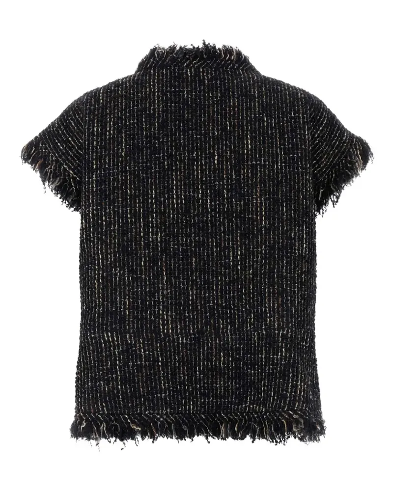 Sacai Tweed-Weste mit Fransen - Blau Blau