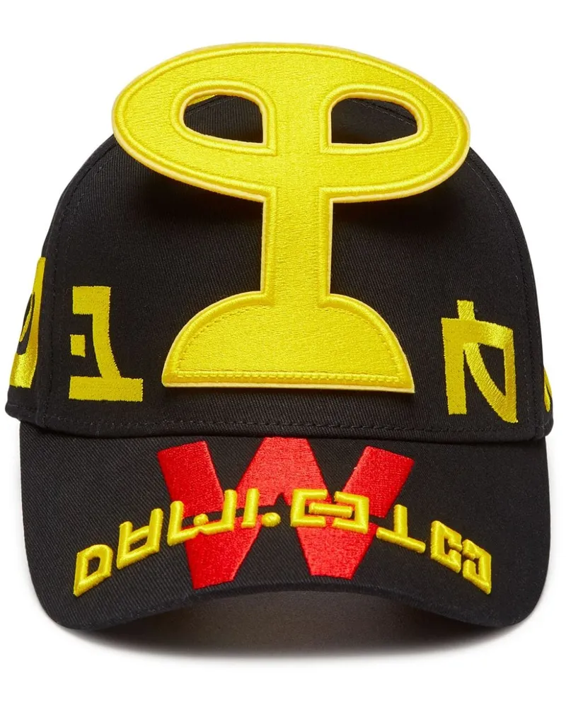 Walter van Beirendonck Bestickte Baseballkappe Schwarz