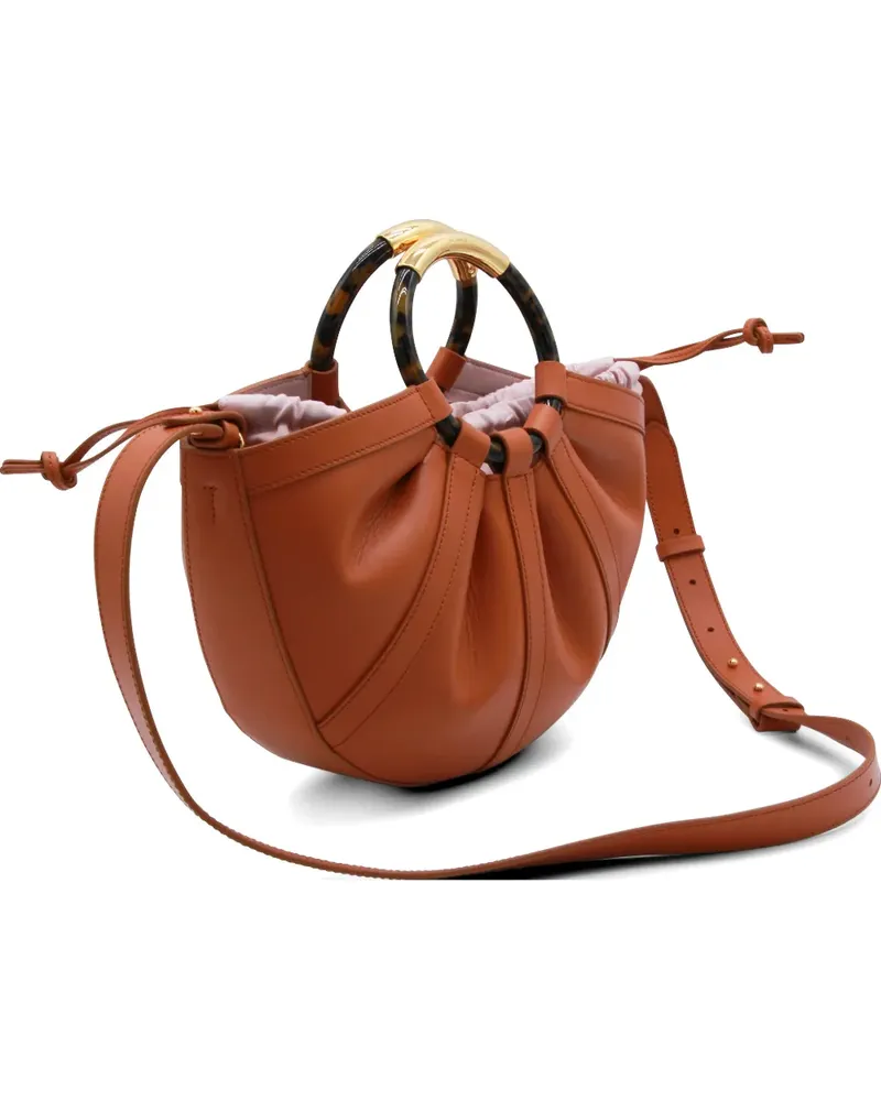 Coccinelle medium Shell leather tote bag - Orange Orange