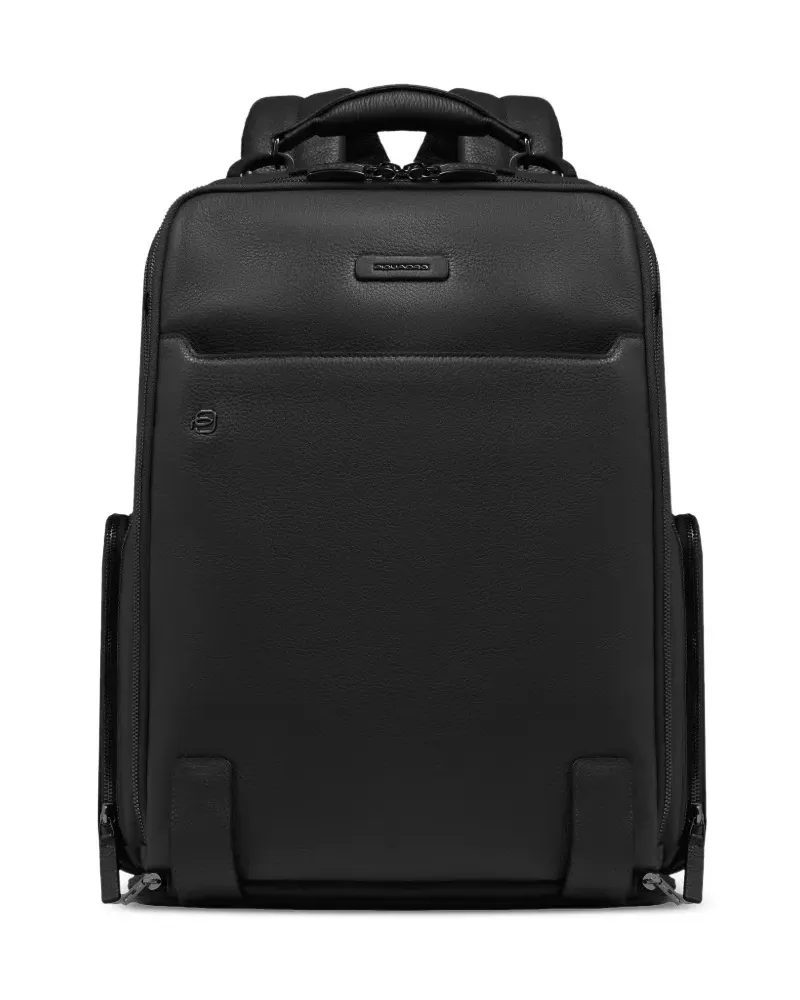 Piquadro Rucksack mit Reißverschluss - Schwarz Schwarz