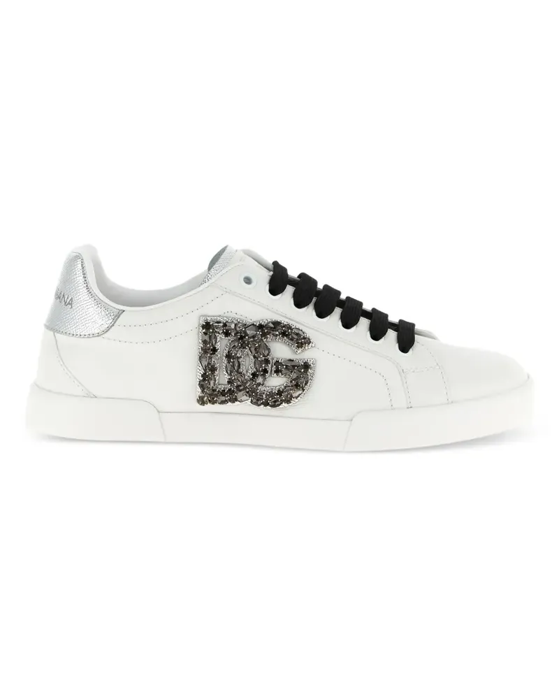 Dolce & Gabbana Portofino crystal-embellished sneakers - Weiß Weiß