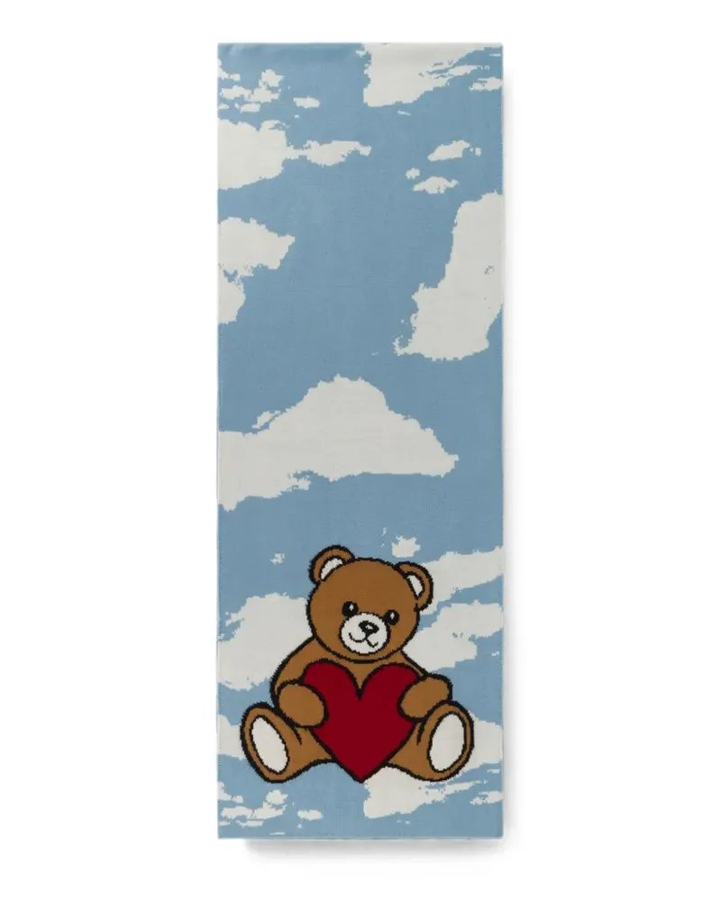 Moschino Teddy Bear cloud-print scarf - Blau Blau