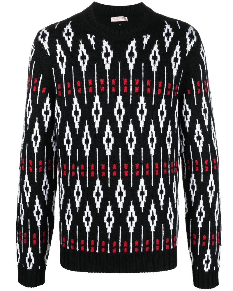 Valentino Garavani Pullover mit Intarsienmuster - Schwarz Schwarz