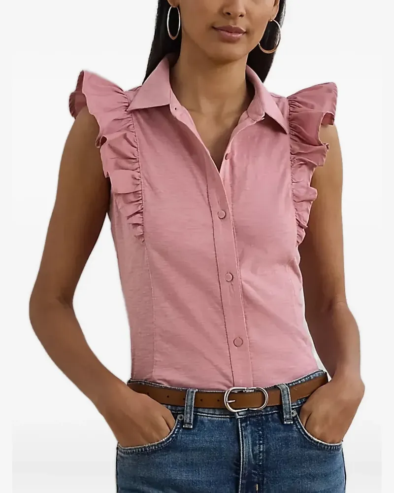 Ralph Lauren Ärmelloses Hemd mit Rüschenbesatz - Rosa Rosa