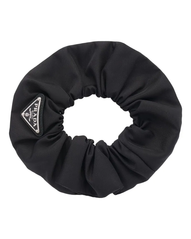 Prada triangle-logo scrunchie - Schwarz Schwarz