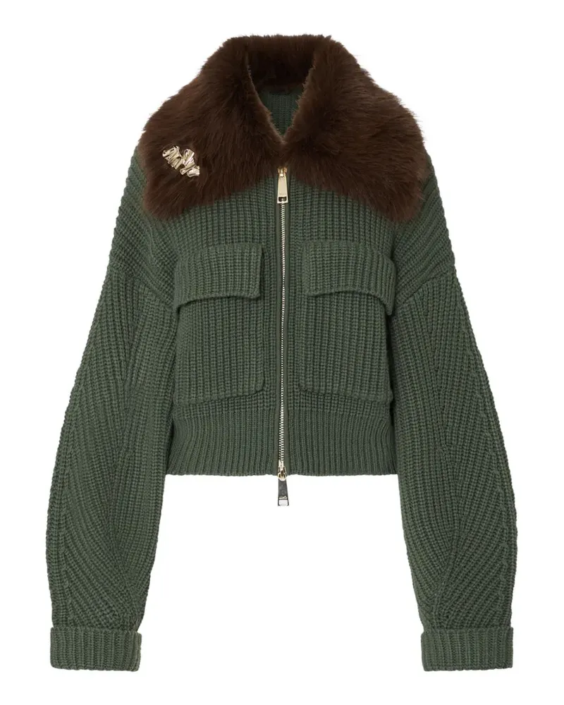 Liu Jo wool bomber jacket with teddy collar - Grün Grün