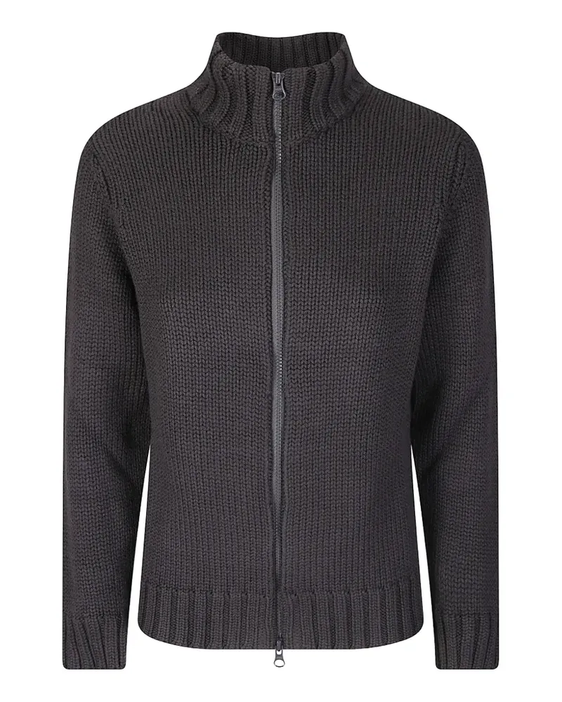 LABO.ART Gerippter Cardigan mit Reißverschluss - Grau Grau