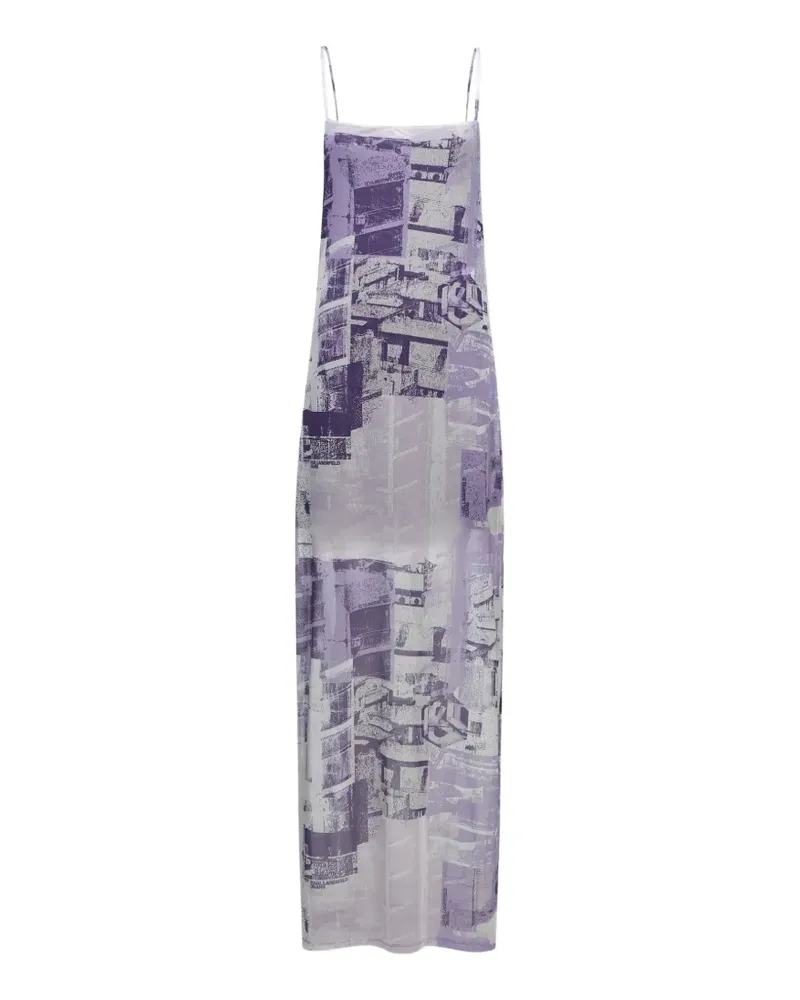 Karl Lagerfeld graphic-print maxi dress - Violett Violett