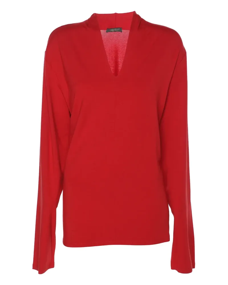 Marina Rinaldi Pullover mit V-Ausschnitt - Rot Rot