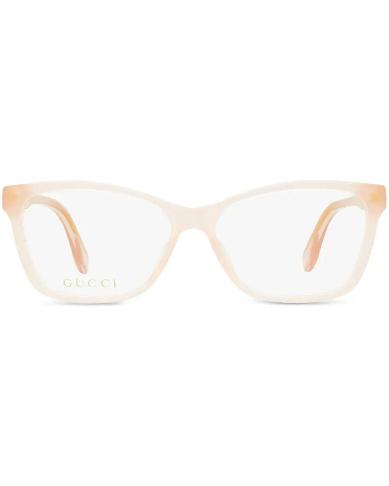 Gucci Eckige Brille mit Logo-Schild - Rosa Rosa