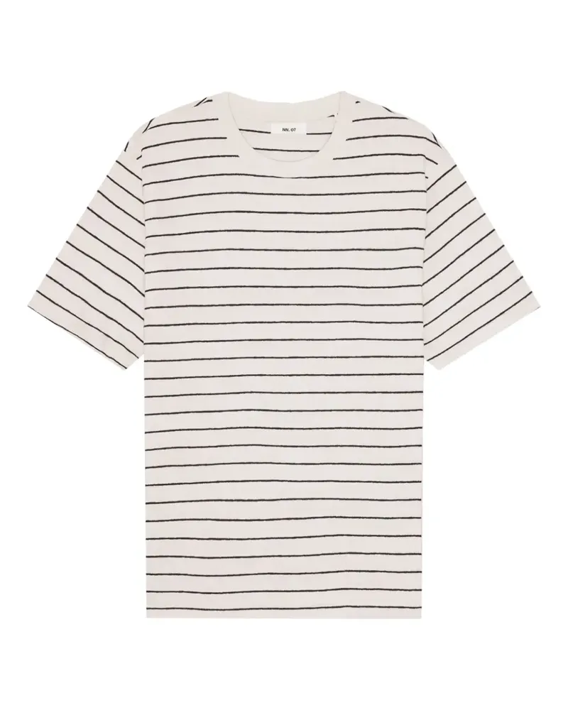 NN 07 Pedro T-Shirt mit Querstreifen - Weiß Weiß