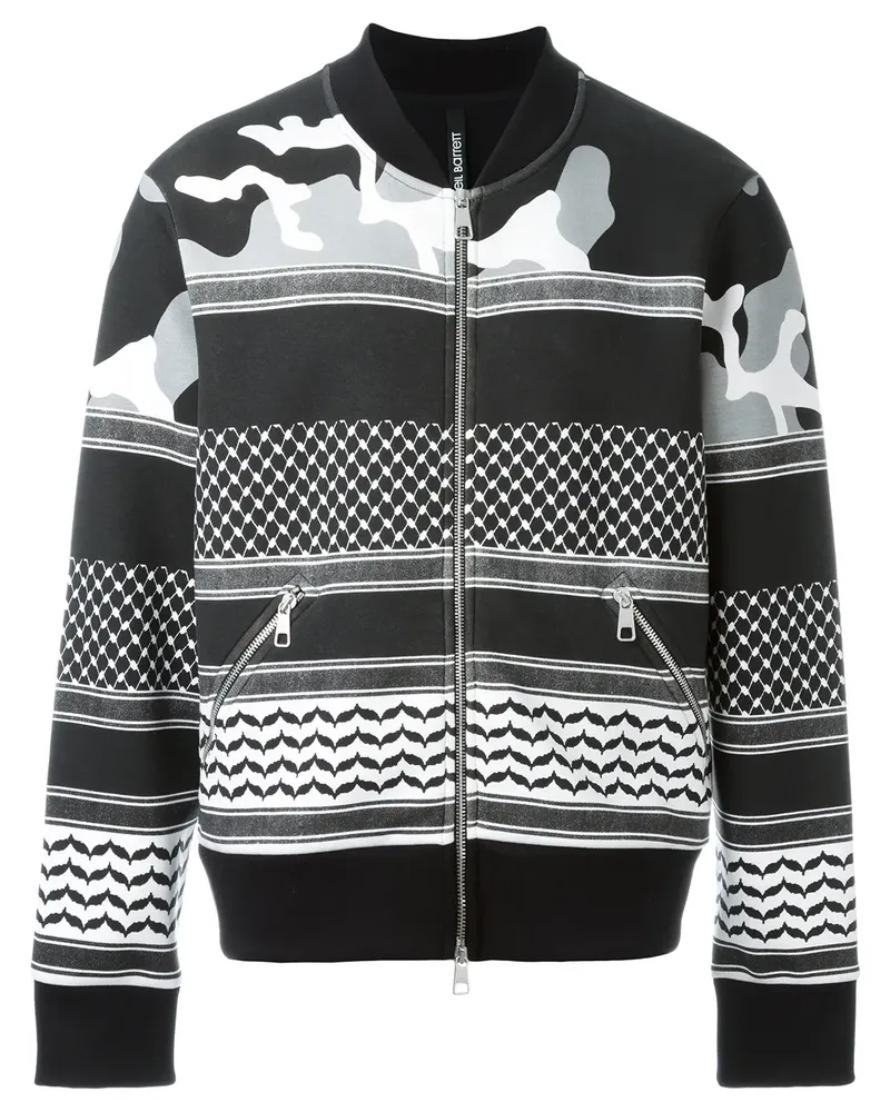 Neil Barrett Gemusterte Bomberjacke - Schwarz Schwarz