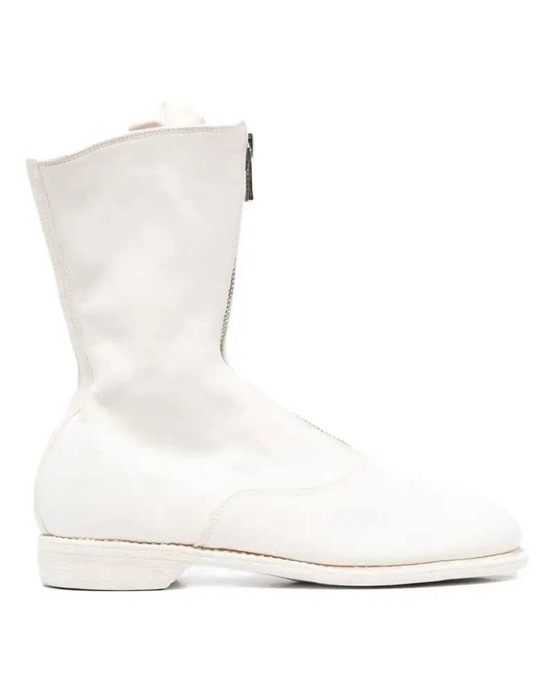 GUIDI front-zip ankle boots - Weiß Weiß