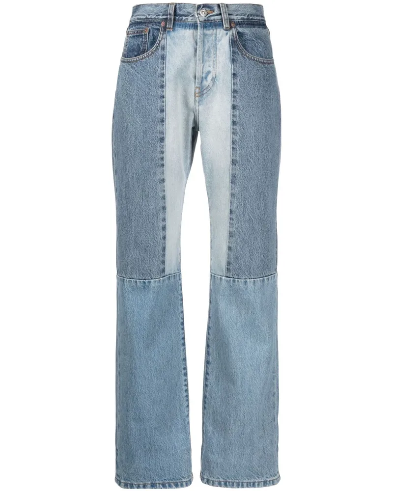 Victoria Beckham Gerade Jeans mit Patches Blau