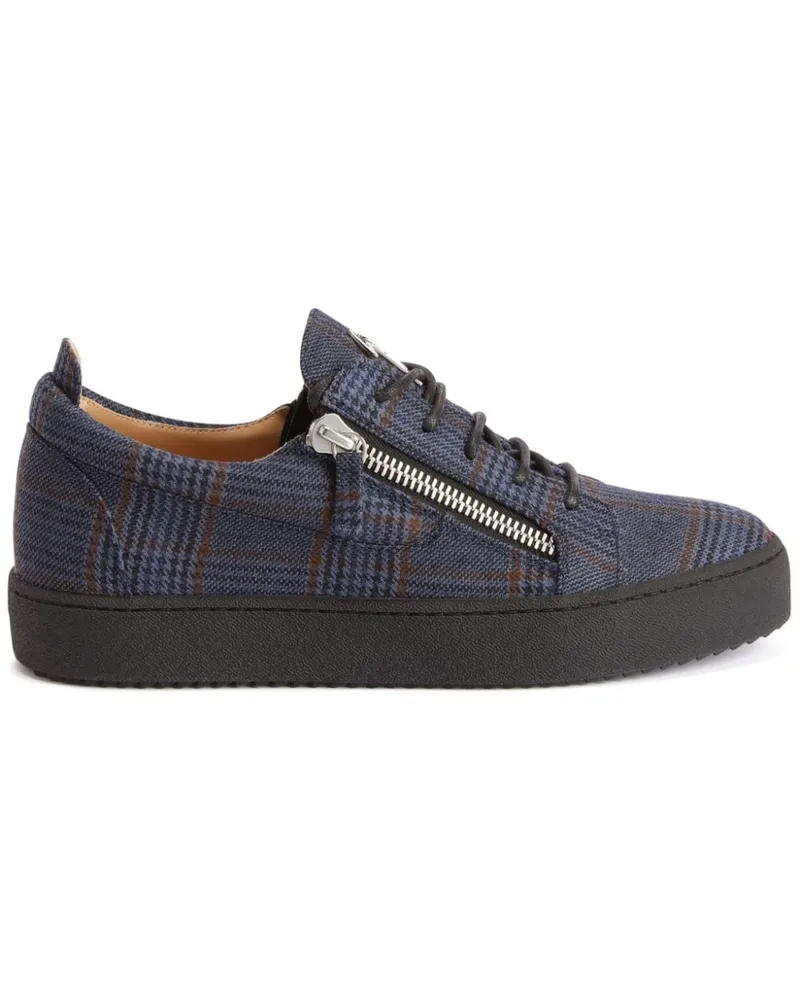 Giuseppe Zanotti Frankie Sneakers mit Karomuster - Blau Blau