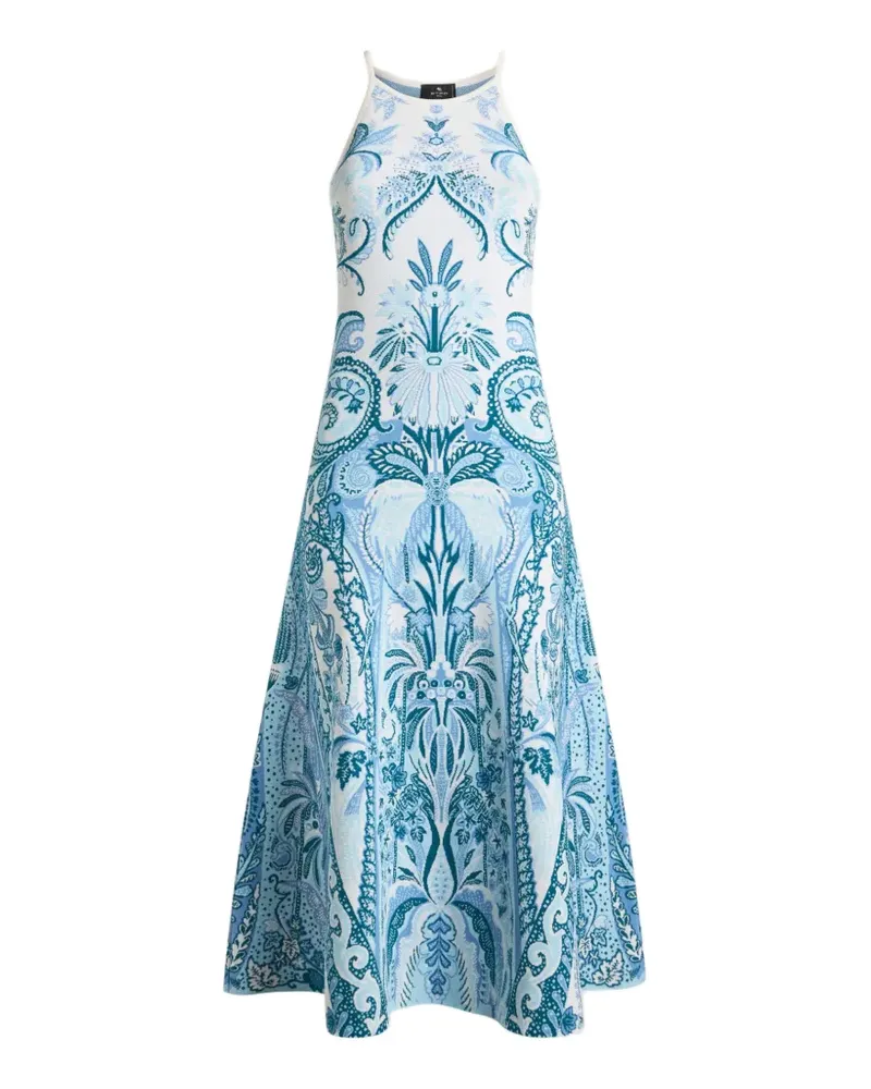 Etro paisley-jacquard midi dress - Blau Blau