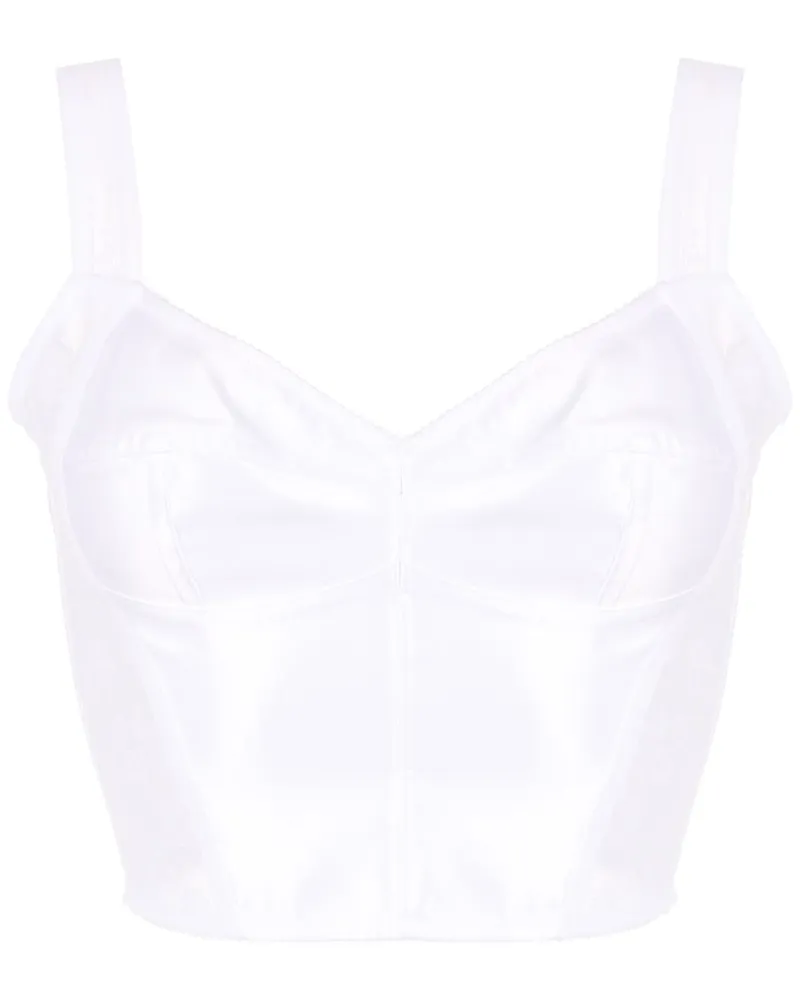 Dolce & Gabbana Cropped-Oberteil aus Spitze - Weiß Weiß