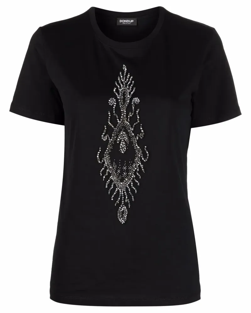 Dondup T-Shirt mit Perlen - Schwarz Schwarz